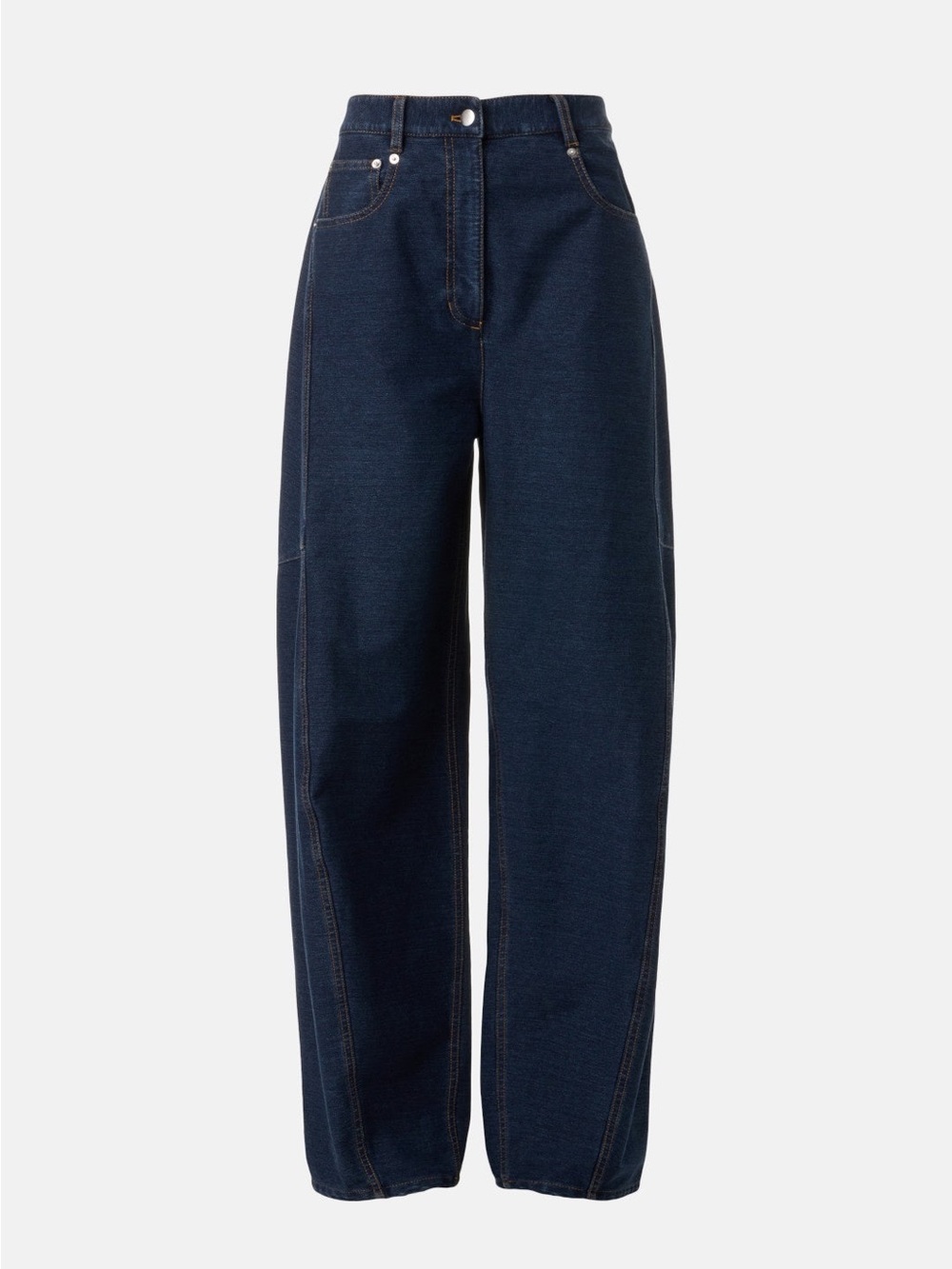 Wide Leg High-Waist Jeans in Dark Blue